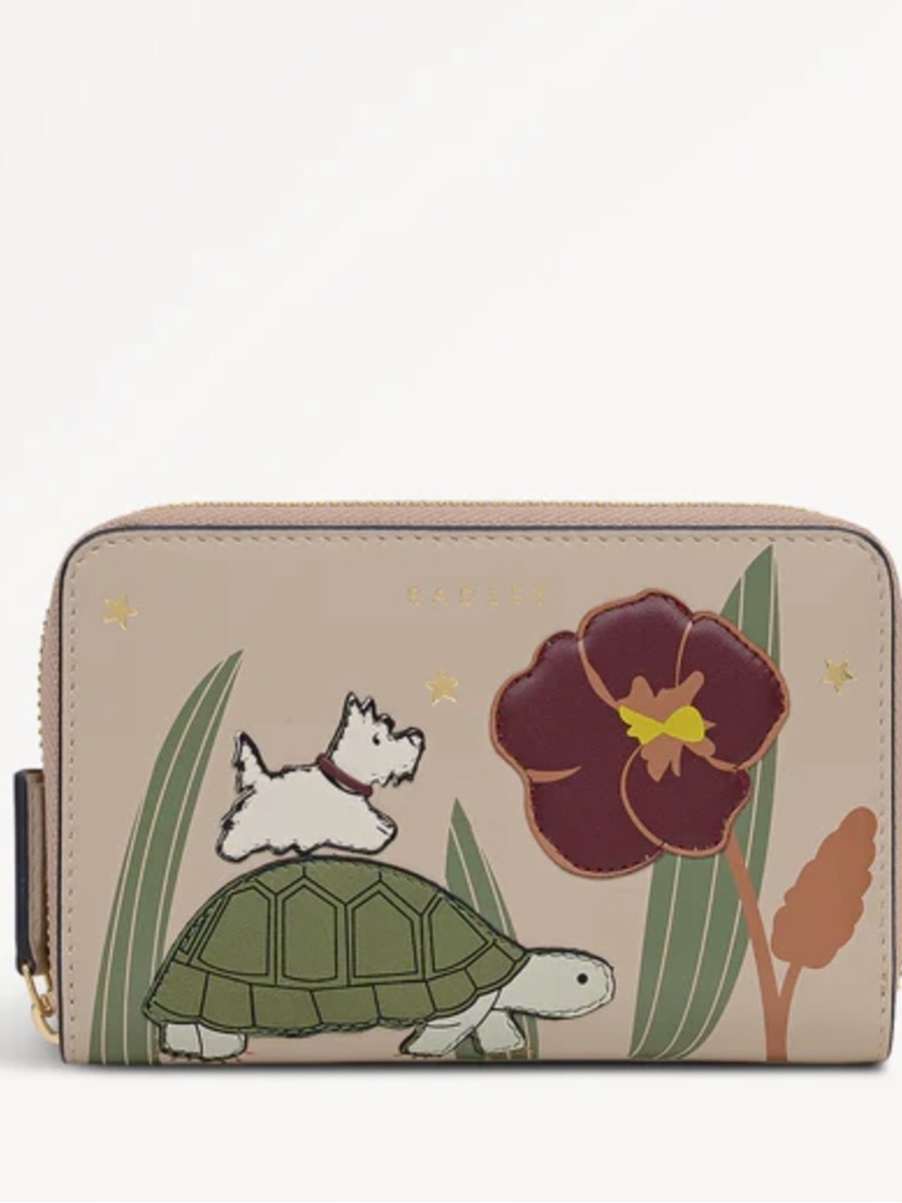 Radley London Midnight Wanderer Beige Leather Zip Wallet with Turtle🐢